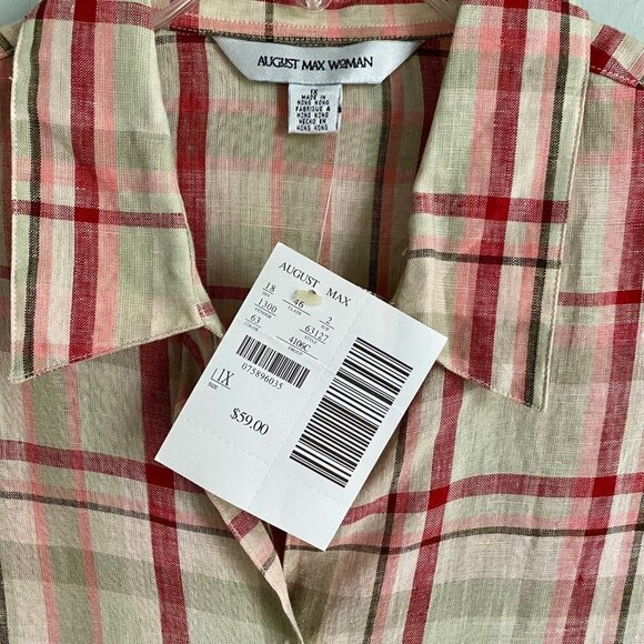 August Max Women's Linen Long Sleeve Button Up Shirt Size 1X NEW NWT - Picture 3 of 9